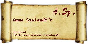 Amma Szelemér névjegykártya